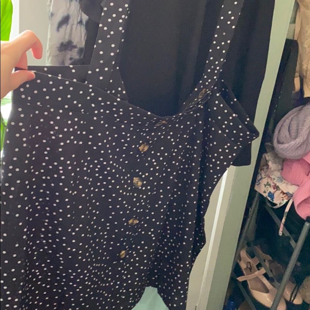 Polka dot suspended skirt